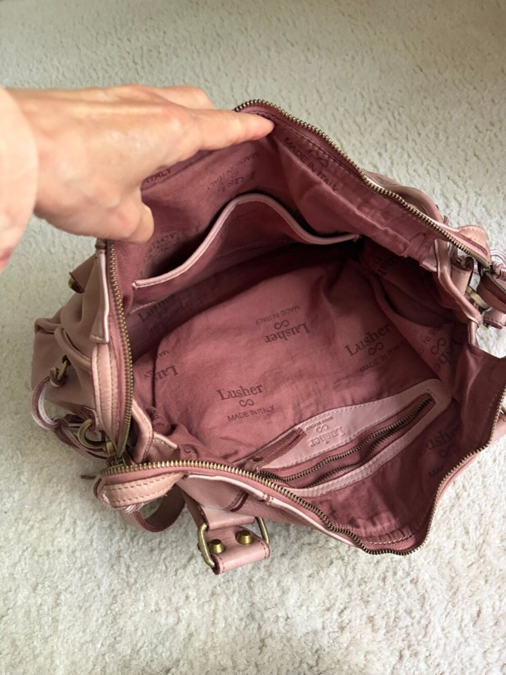 Lusher Fringe Hobo Satchel Bag EUC - Picture 3 of 8